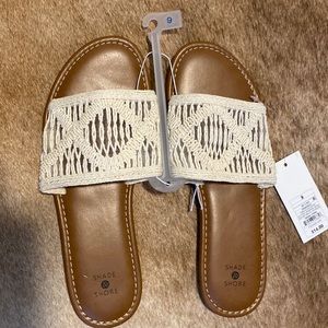 Macrame slide sandals